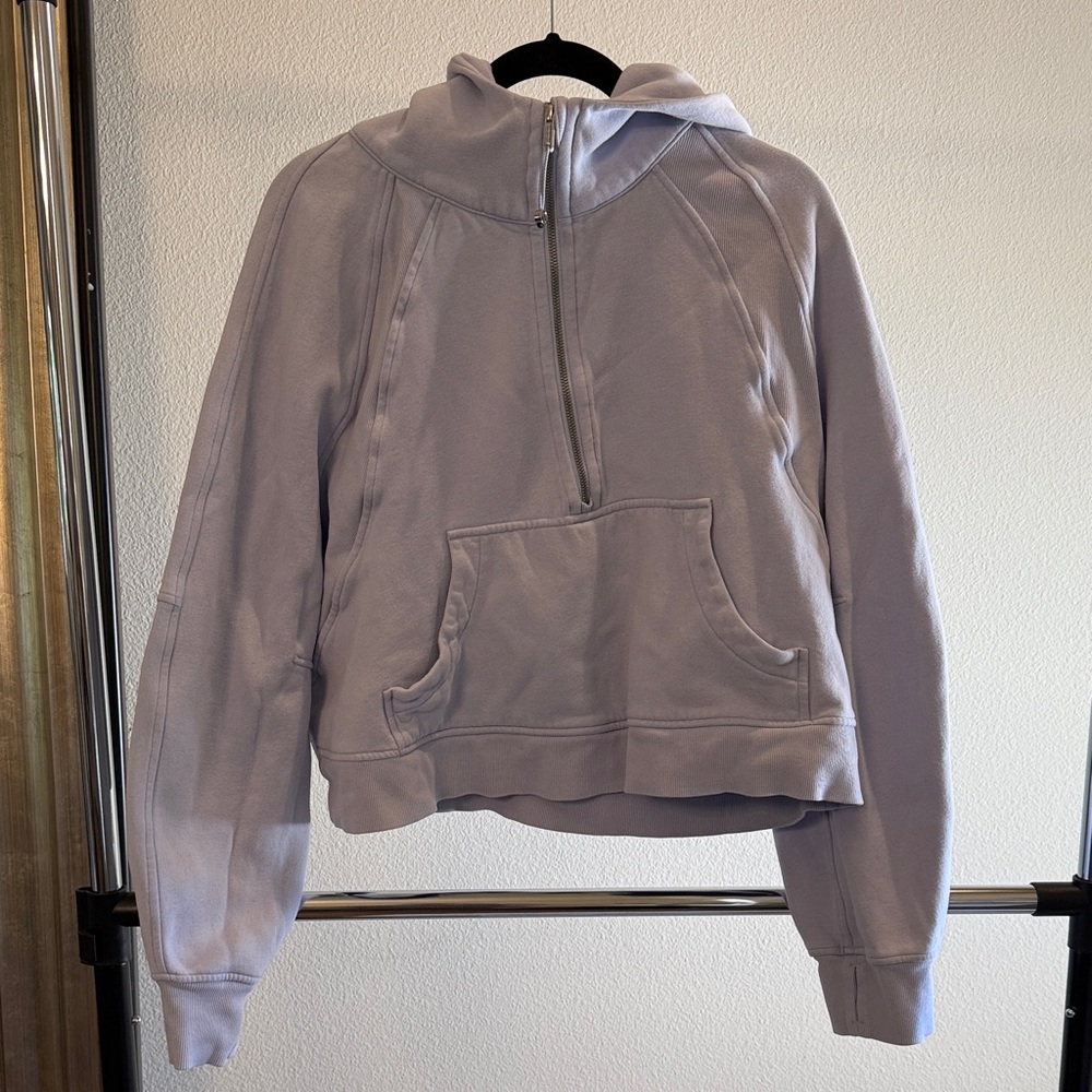 Women's Lavender Half-Zip Hooded Pullover Sweatshirt
